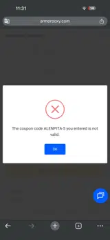 ALENPITA-5 coupon verification screenshot