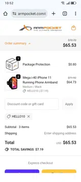 HELLO10 coupon verification screenshot