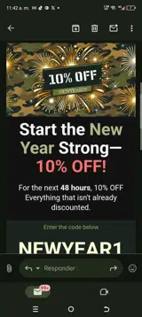 Newyear10 coupon verification screenshot