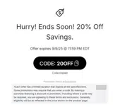 20OFF coupon verification screenshot