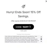 15OFF coupon verification screenshot