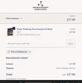 WELCOMEBACK coupon verification screenshot