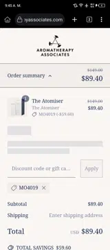 MO4019 coupon verification screenshot