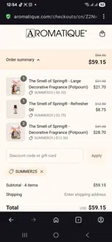 Summer25 coupon verification screenshot