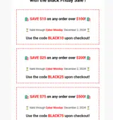 BLACK25 coupon verification screenshot