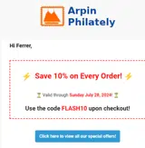 FLASH10 coupon verification screenshot