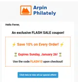 FLASH10 coupon verification screenshot