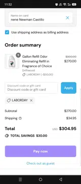 LABORDAY coupon verification screenshot