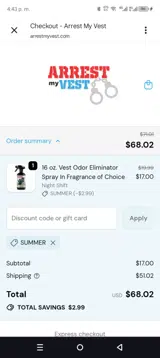 SUMMER coupon verification screenshot