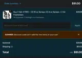 SUMMER coupon verification screenshot