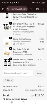 Air coupon verification screenshot