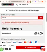 HELLO coupon verification screenshot