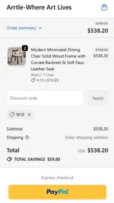 Arrtle coupon verification screenshot