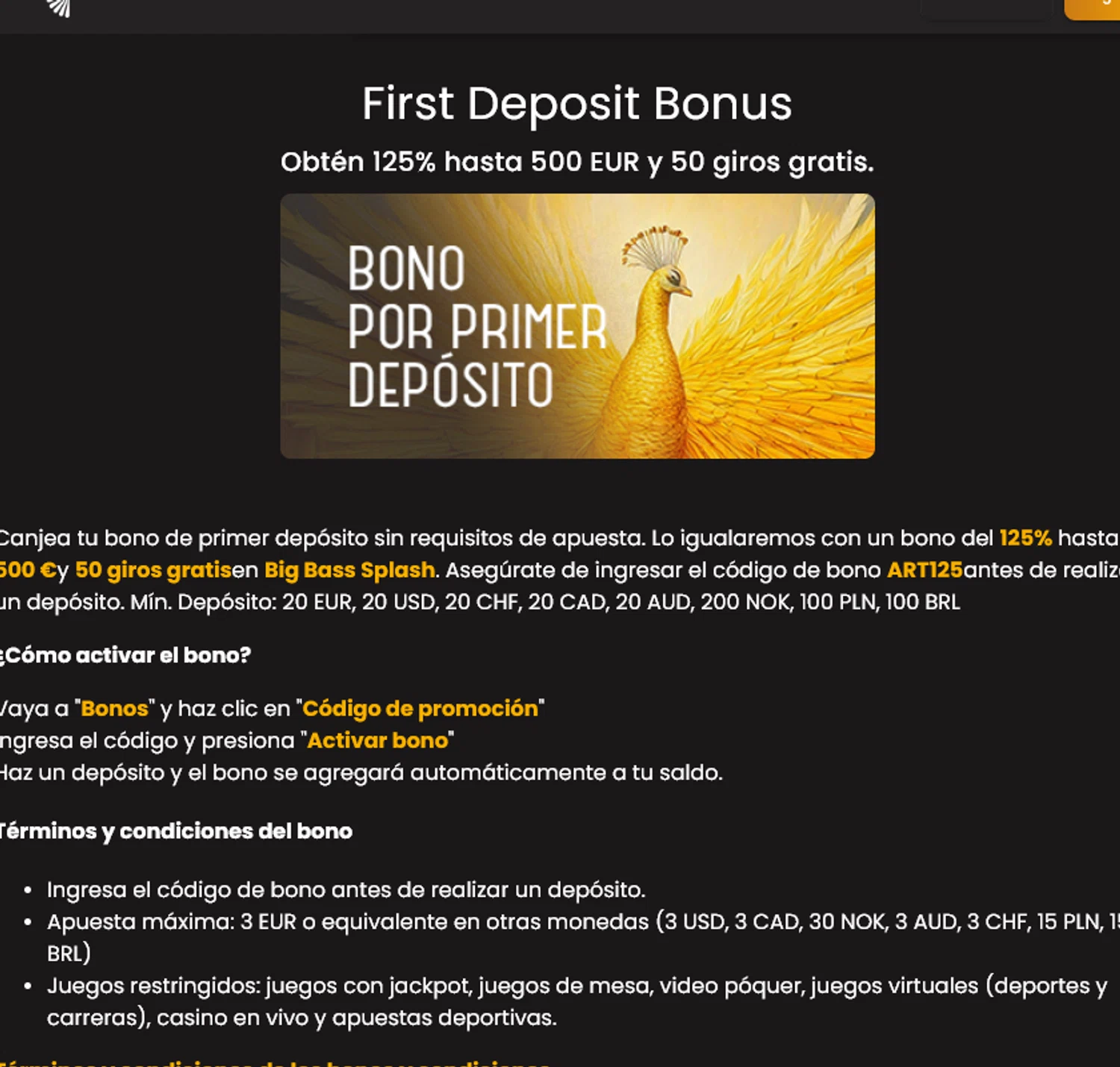 Art Casino promo code screenshot showing code ART125 applied at Art Casino checkout page. Uploaded by SimplyCodes community member SavingsPro6397 on Nov 16, 2025