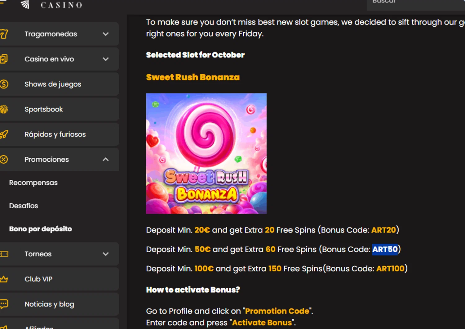 Art Casino promo code screenshot showing code ART50 applied at Art Casino checkout page. Uploaded by SimplyCodes community member Dejadepicharme on Oct 19, 2025