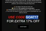 GOAT17 coupon verification screenshot