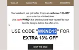 WKND13 coupon verification screenshot