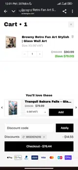 WEEKEND16 coupon verification screenshot