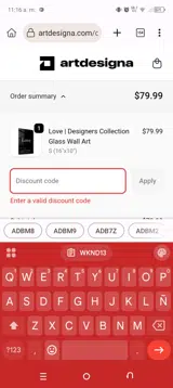 WKND13 coupon verification screenshot