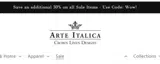 Arte Italica coupon verification screenshot