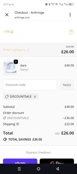 DISCOUNTSALE coupon verification screenshot
