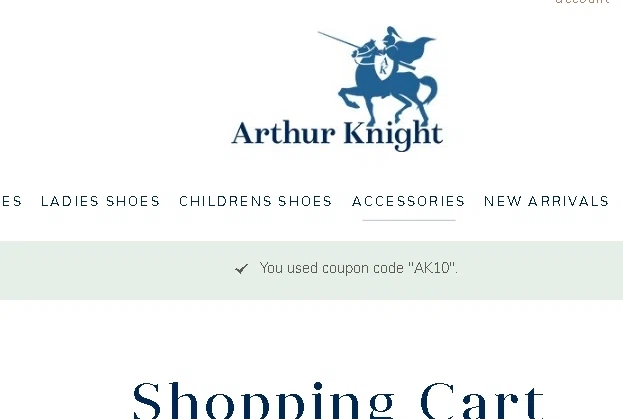 Arthur Knight checkout page showing Arthur Knight discount code box | Screenshot taken by SimplyCodes community member on Sep 28, 2022