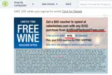 WINE coupon verification screenshot