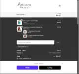 Artisana Market coupon verification screenshot