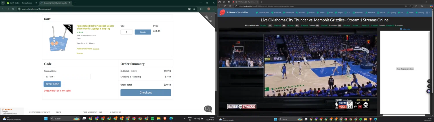 Artistic Labels promo code screenshot showing code 6010161 applied at Artistic Labels checkout page. Uploaded by SimplyCodes community member RoyalPhoenix2730 on Apr 23, 2025
