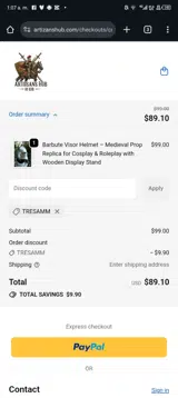 Artisan Hub coupon verification screenshot