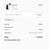 HELLO coupon verification screenshot