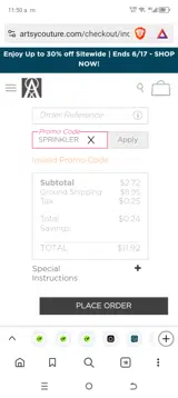 SPRINKLER coupon verification screenshot
