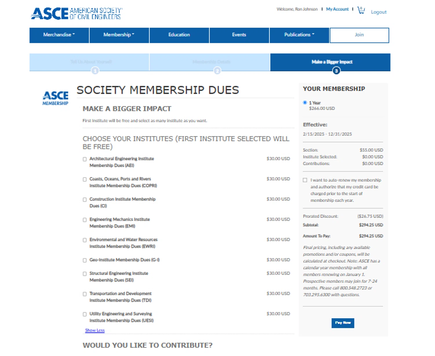 ASCE promo code screenshot showing code DIGIONLINE applied at ASCE checkout page. Uploaded by SimplyCodes community member SimplyCVerlie on Feb 15, 2025