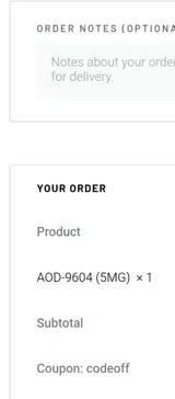 Ascension Peptides coupon verification screenshot
