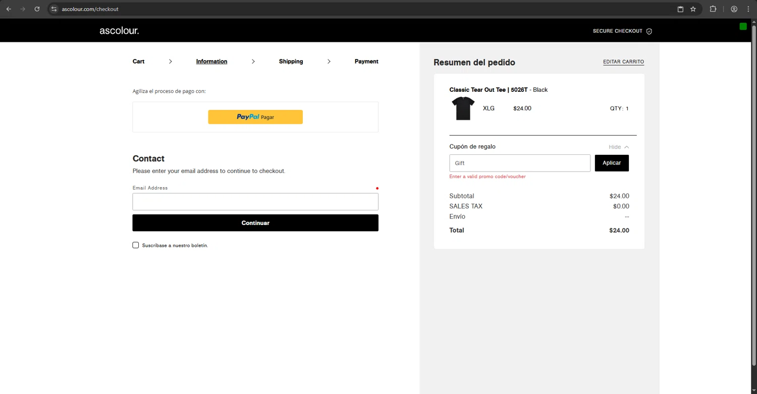 AS Colour promo code screenshot showing code Gift applied at AS Colour checkout page. Uploaded by SimplyCodes community member anthonyramirez1 on Sep 1, 2025