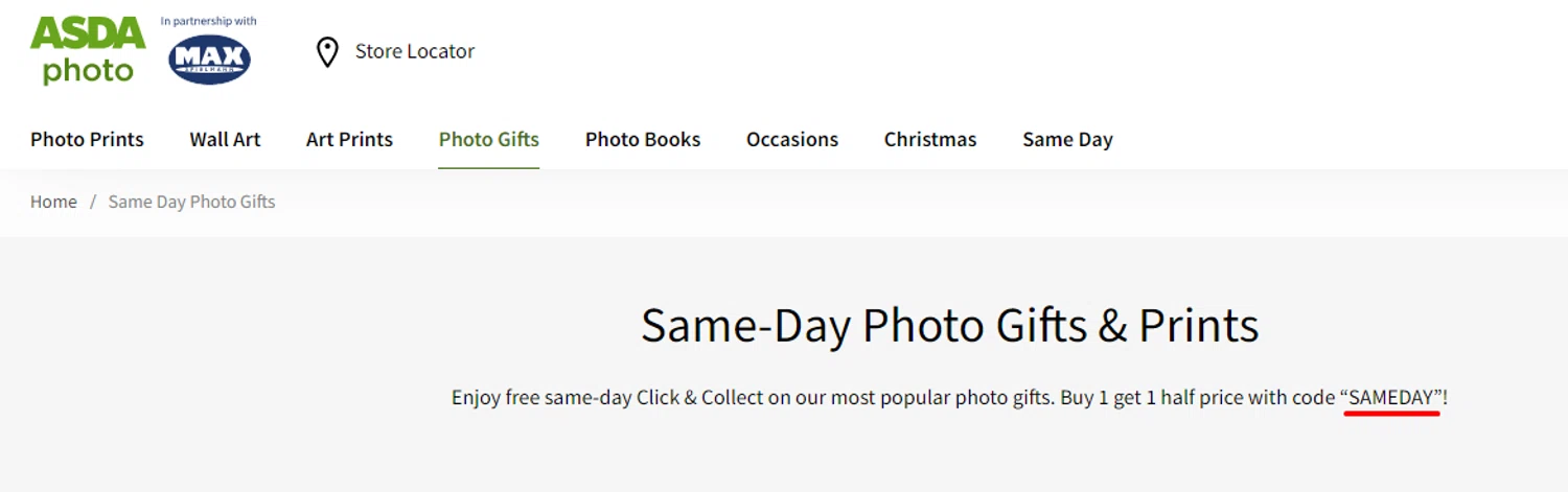Asda Loans promo code screenshot showing code SAMEDAY applied at Asda Loans checkout page. Uploaded by SimplyCodes community member RonaldAcunaJr on Nov 14, 2025