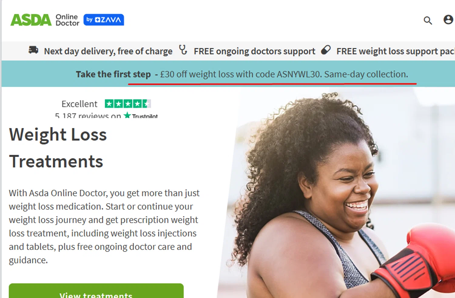 Asda Loans promo code screenshot showing code ASNYWL30 applied at Asda Loans checkout page. Uploaded by SimplyCodes community member paola49520 on Dec 27, 2025