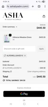 Asha by ADM coupon verification screenshot