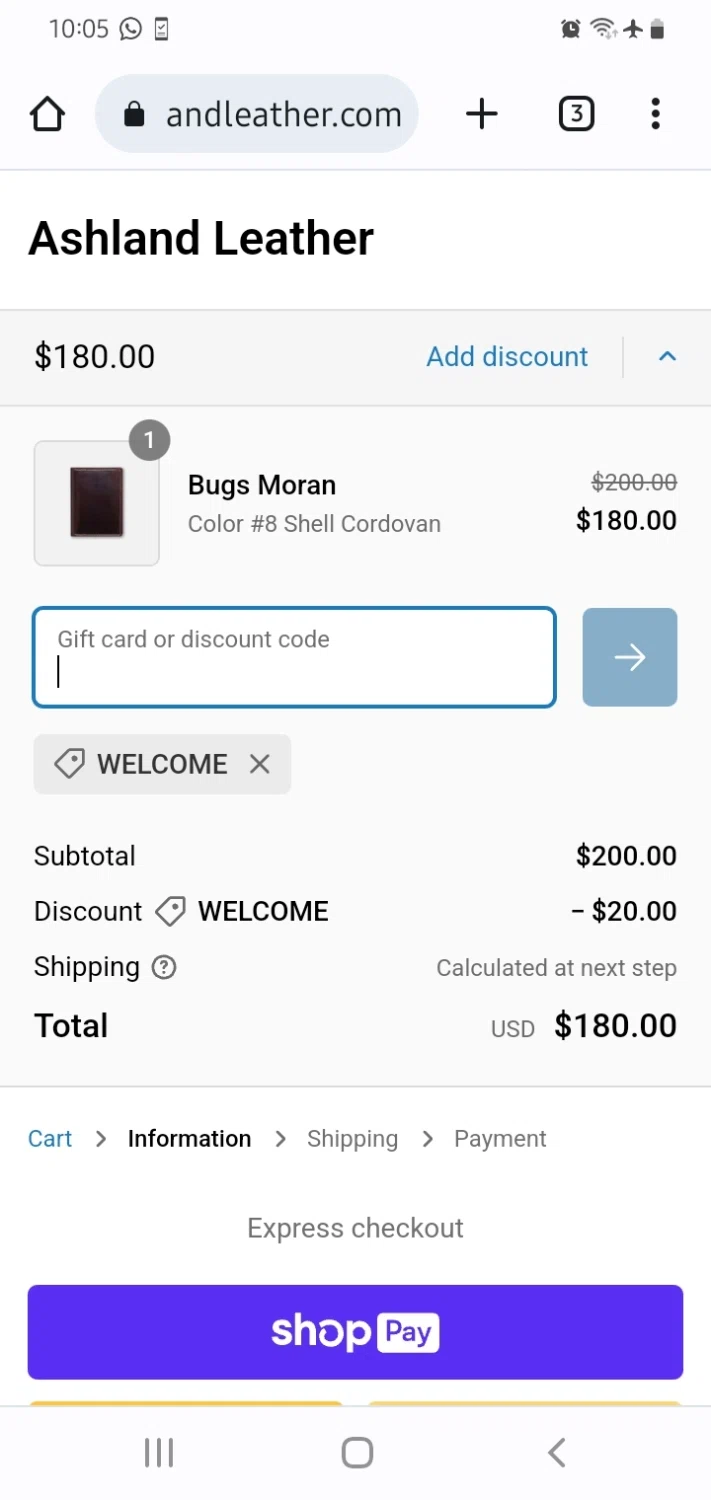 how to use Ashland Leather coupons