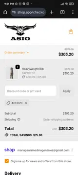 ARCH20 coupon verification screenshot