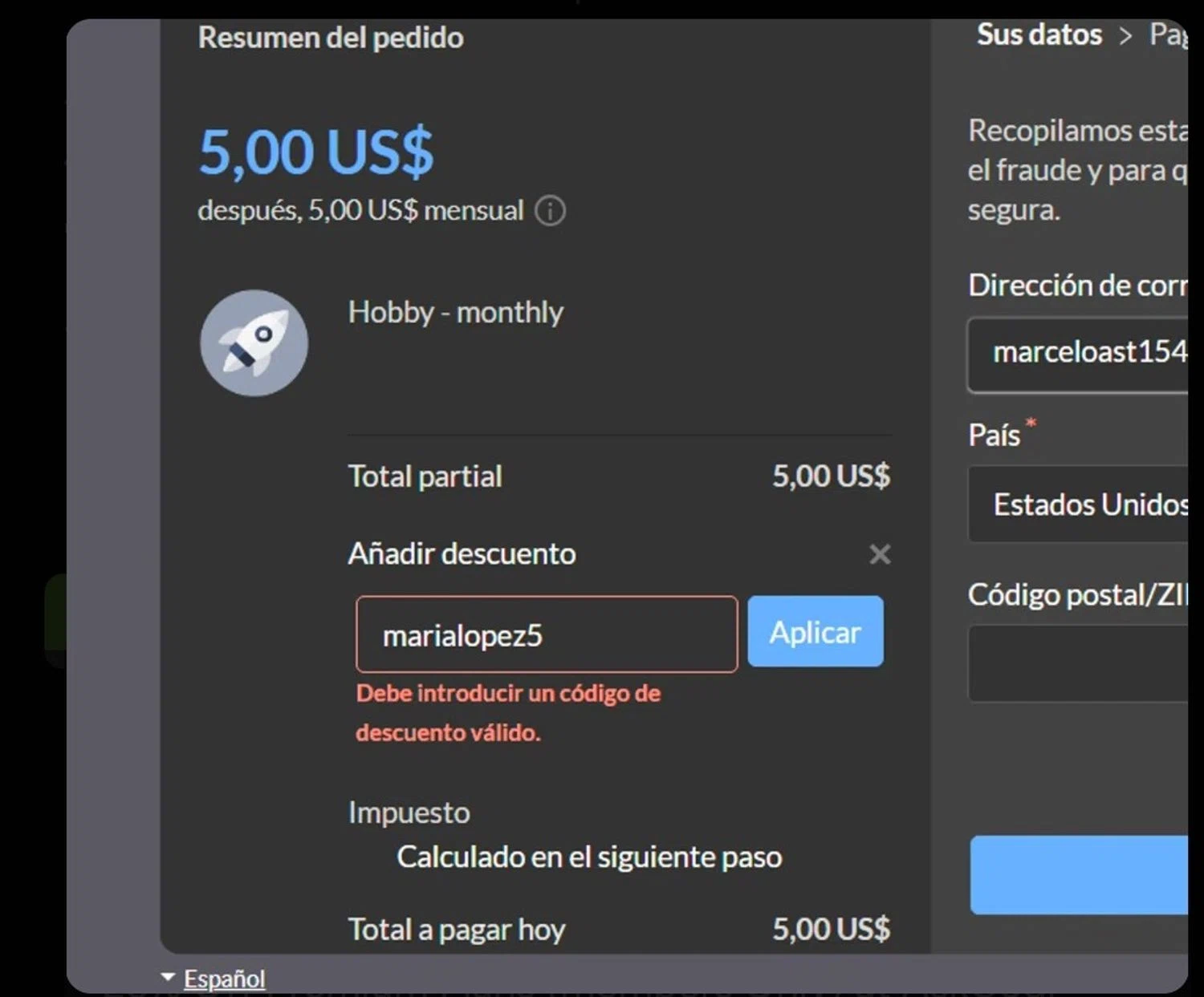AskCodi promo code screenshot showing code marialopez5 applied at AskCodi checkout page. Uploaded by SimplyCodes community member BargainPioneer8286 on Dec 25, 2025