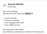 ARW25 coupon verification screenshot