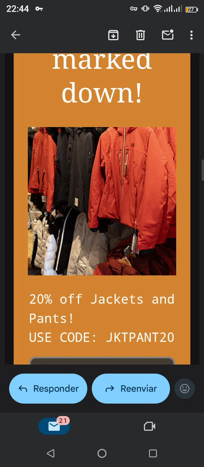 Aspen Ski and Board discount code screenshot showing code JKTPANT20 applied at Aspen Ski and Board checkout page. Uploaded by SimplyCodes community member jimmytheis on Nov 27, 2025