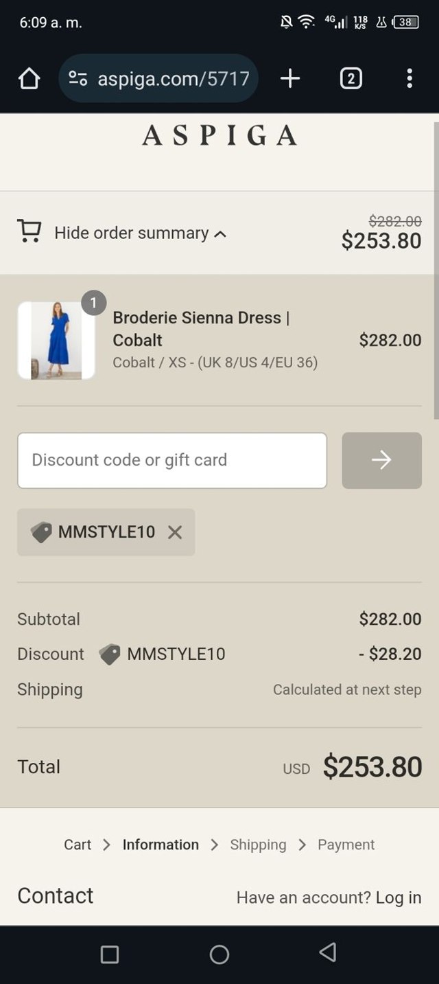 Aspiga checkout page showing Aspiga discount code box | Screenshot taken by SimplyCodes community member on Jun 18, 2024