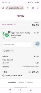 25OFF coupon verification screenshot