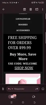 Welcome coupon verification screenshot