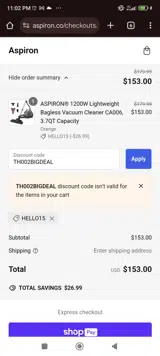 TH002BIGDEAL coupon verification screenshot