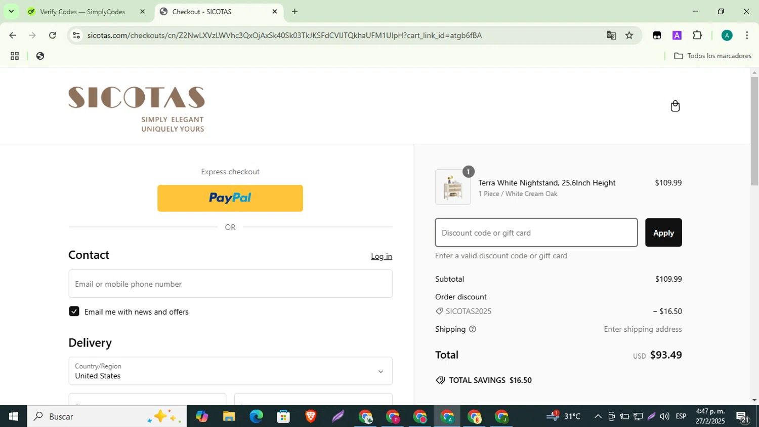 ASP Law Enforcement promo code screenshot showing code ASPWELCOME10 applied at ASP Law Enforcement checkout page. Uploaded by SimplyCodes community member CleverBoss9743 on Mar 1, 2025