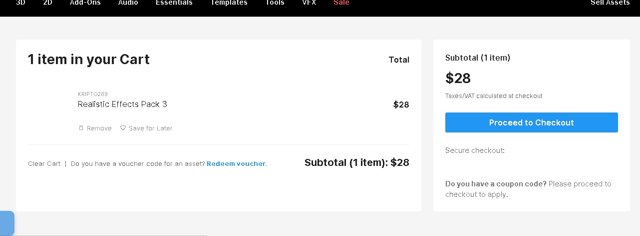 Unity Asset Store checkout page showing Unity Asset Store promo code box | Screenshot taken by SimplyCodes community member on Aug 1, 2022