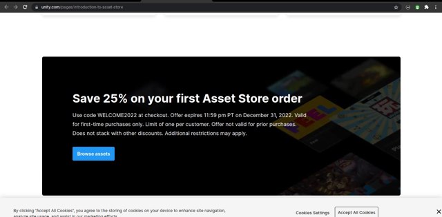Unity Asset Store checkout page showing Unity Asset Store promo code box | Screenshot taken by SimplyCodes community member on Sep 3, 2022